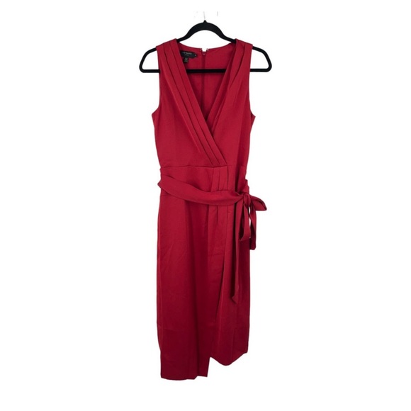 Ted Baker Red Chrisey Fixed Wrap Midi Dress-Ted Baker Size 2 (US 6) - Picture 2 of 5